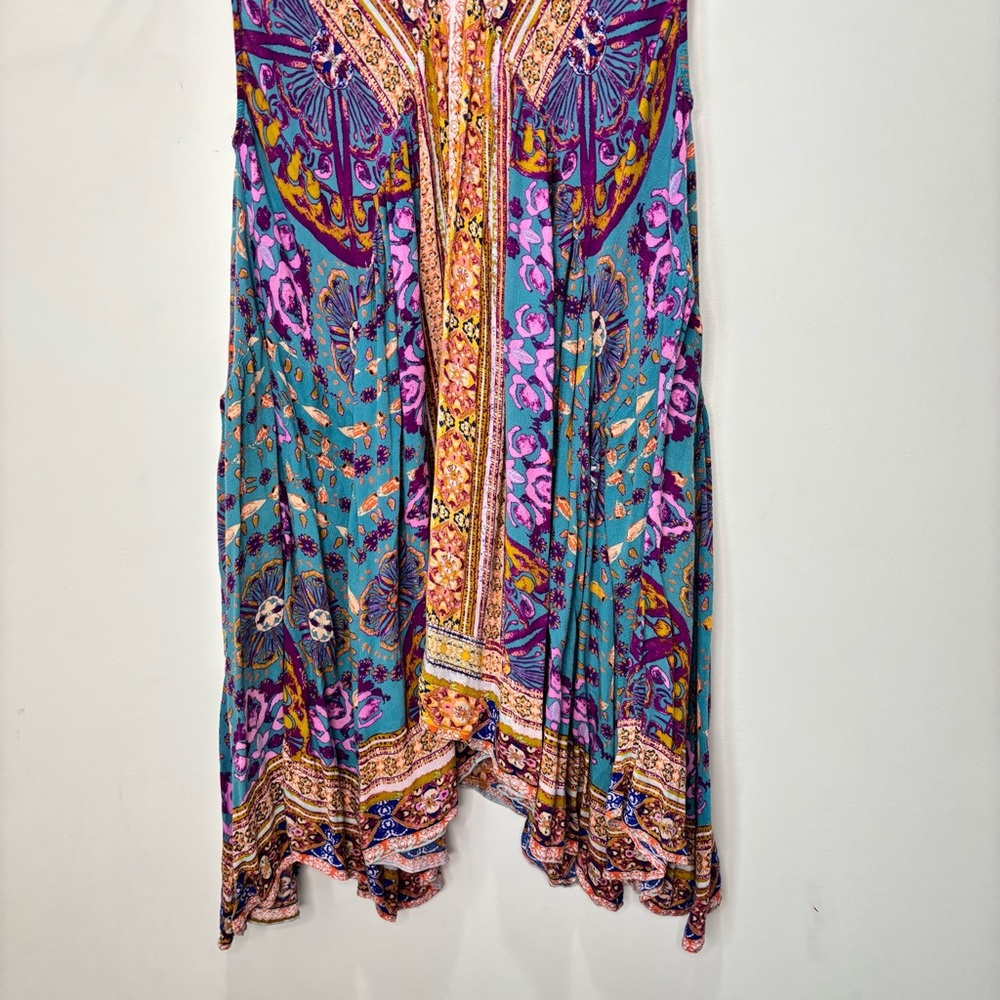 Free People Patchwork Floral Boho Fairy Tunic Top Beach Cottagecore Small-Medium - Picture 13 of 16